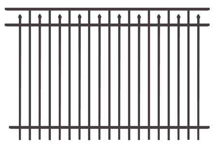 Commerical Picket and Rail Aluminum Fence Panel